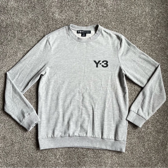 Y-3 YOHJI YAMAMOTO Classic Crewneck Sz M In Medium Grey Heather - Picture 5 of 10
